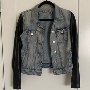 Aritzia Talula Denim and Pleather Jacket